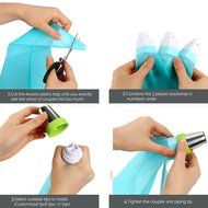 Piping Bags, MCIRCO 3 X ColorSwirl 3-Color Coupler for Large Size Russian Piping Tips and 3 X Reusable Pastry... N10