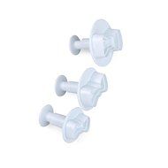 3pcs/set Bow Tie Shape Cookie Mold Plastic White Sugar Arts Set Fondant Cookie Cutters Cookie Plunger Cutters... N2
