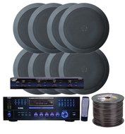 Pyle KTHSP85DVBK 4 Room Home In-Ceiling Speakers W/DVD/MP3 Amp System (Black)