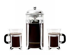 Bruntmor, Premium 34 Oz French Press set 2 mugs 7oz Double Filter Borosilicate Heat Resistant Glass N7