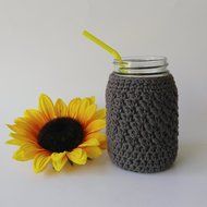 Grey Mason Jar Cozy Cotton N2