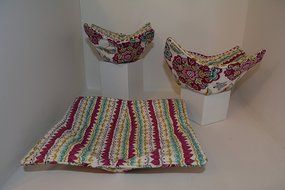 Microwave Bowl Cozies // Reversible // Set of 3 // 1 Small Bowl Cozy // 1 Medium Bowl Cozy // 1 Dinner Plate Cozy... N28