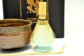 Japanese Mino Yaki ware Matcha Bowl And Tea Ceremony Set Green Tea 12.3 / 12.3 / 7.2cm (4.8 / 4.8 / 2.8inch)[7435] N2