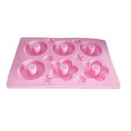X-Haibei Flower Round Donut Pan Heart Star Chocolate Cake Jello Silicone Soap Mold N3