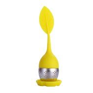 Orange Silicone Loose Leaf Tea Infuser Strainer Filter With Drip Tray N6