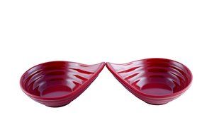 Melamine Bowl Asian Sauce Dipping Dishes, Set 2 (Red)