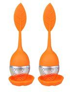 Olens Set of 4 Silicone Handle Stainless Steel Strainer Drip Tray Included - Loose Tea Steeper Filter (Set of... N9