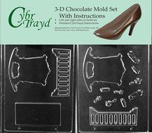 Cybrtrayd B059AB 3D Cradle Chocolate Candy Mold Kit with 2 Molds and 3D Chocolate Instructions