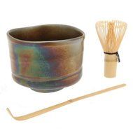 Japanese Matcha Chawan Bowl Gift Set:3 MINI Rainbow Luster #110-135