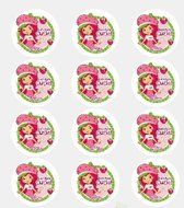 Twelve 2&quot; Strawberry Shortcake Edible Cupcake Images Toppers Decorations
