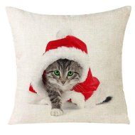 Christmas Pillow Case,Beautyvan Xmas Christmas Cat Sofa Home Decoration Festival Pillow Case Cushion Cover (A) N4
