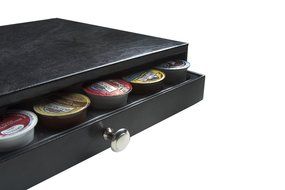 Jack Cube Leather K-Cup Holder Organizer Storage K Cup Holder with Drawer(Black, 13.6 x 12.8 x 2.95 inches)-MK214 N2
