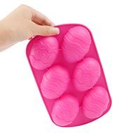 Ckeyin 6-Cavity Egg Shaped Silicone Cake Mold Chocolate Baking Tool N2