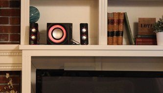 Cyber Acoustics 2.1 Bluetooth Speaker System with LED Lighting Effects, Black (CA-SP34BT) N6