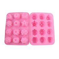 Bestjybt&reg; Set of 2 Flowers Silicone Non Stick Chocolate Mold Soap Mold Cake Bread Mold Jelly Candy Baking Mould N3