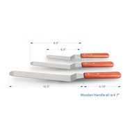 Offset Icing Spatula Set with Wood Handle - Angled Flexible Blade - Professional Cake Decorating Tool 6&quot;,8&quot;&amp;10... N3