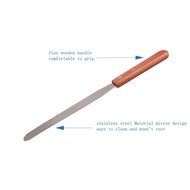 Offset Icing Spatula Set with Wood Handle - Angled Flexible Blade - Professional Cake Decorating Tool 6&quot;,8&quot;&amp;10... N6