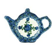 Polish Pottery Teapot Teabag Holder Boleslawiec Poland Traditional Stoneware Pattern 766-163