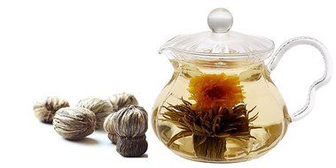 Tea gift Glass Teapot Duo, 16oz/470ml with Fab Flowering Tea (2 Blooms) N19