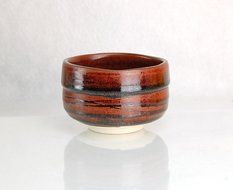 Red Raku Japanese Ceremony Tea Bowl | Ryu Mei |#84618062 | Red | 16oz | Matcha Green Tea Powder | Chawan | Minoyaki... N5
