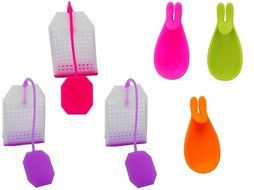 Llamamia Silicone Tea Infuser Tea Filter, 6 Piece Silicone Tea Infusers Strainers Set - Includes 3 Tea Bag Filters... N3