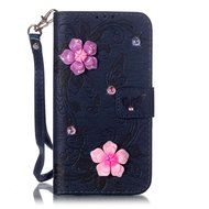iPhone 7 Case, iPhone 7 Wallet Case,PHEZEN Beauty Luxury Handmade Rose Flower Butterfly Bling Diamond PU Leather... N20