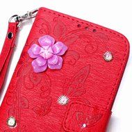 iPhone 7 Case, iPhone 7 Wallet Case,PHEZEN Beauty Luxury Handmade Rose Flower Butterfly Bling Diamond PU Leather... N22