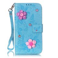 iPhone 7 Case, iPhone 7 Wallet Case,PHEZEN Beauty Luxury Handmade Rose Flower Butterfly Bling Diamond PU Leather... N24