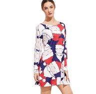 Xmas Dresses,Morecome Print Ladies Christmas Long Sleeve Party Dresses N6