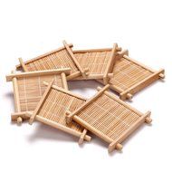MyLifeUNIT Bamboo drink Coaster tea mat 3.5&rdquo; X 3.5&rdquo; 6pcs/set