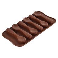 uxcell Silicone Baking DIY 6 Teaspoon Shape Design Brownie Cake Molds Chocolate Color