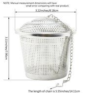 Tea Strainer, Newness 304 Food Grade Stainless Steel Tea Strainer with Lid and Extended Chain - Tea Infuser /... N6