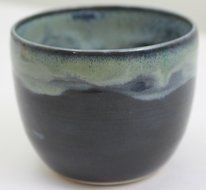Chawan or Matcha Tea Bowl, Ceramic Bowls, Pottery Handmade in Vermont (Mixed Blue) N15