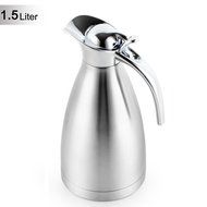 Satin Finish Stainless Steel Thermal Coffee Pot, Vacuum Insulated Carafe Flask Tea Kettle, 1.5 Liter N12