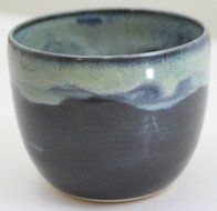Chawan or Matcha Tea Bowl, Ceramic Bowls, Pottery Handmade in Vermont (Mixed Blue) N16