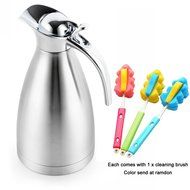 Satin Finish Stainless Steel Thermal Coffee Pot, Vacuum Insulated Carafe Flask Tea Kettle, 1.5 Liter N14