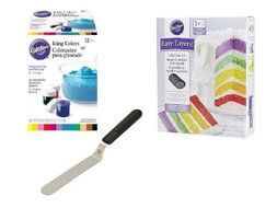 Wilton Cake Decorating Kit with Icing Colors and Frosting Spatula N4