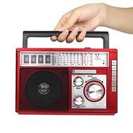 FM/AM/SW Portable Desktop Radio in Retro Style with MP3 Player, REC Recorder and Rechargeable Battery N4