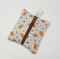 Ear Bud Pouch / Earbud Holder / Zip Pouch / Mini Zip Pouch / Jump Drive Holder ::: Cute Hedgehogs