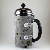 French Press Cozy, 8 cup Cafetiere Cosy, Geeky Gift, Science Nerd, Coffee Lover N4