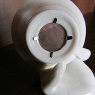 Porcelain Ceramic Tea Strainer Filter Colander And Guanyin Buddha Hand Style Support Holder - Essential Tools... N5