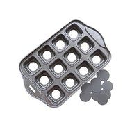 Startony Non Stick Muffin Cupcake Molds 12 Cups Baking Pan Loose Base Tray Dessert Pan Round N17