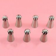 7 Style Stainless Steel Cake Decorating Crown Torch Round Petal Flower Piping Tips Spherical Spiral Waves Pattern... N3