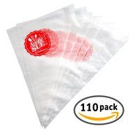 PASTRY BAG - 110 PIECES - Disposable Cake / Cupcake Decorating Piping Icing Bags Set - Large 16 Inch and Easy... N2