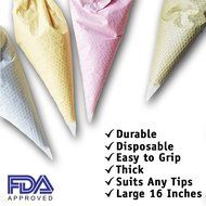 PASTRY BAG - 110 PIECES - Disposable Cake / Cupcake Decorating Piping Icing Bags Set - Large 16 Inch and Easy... N3