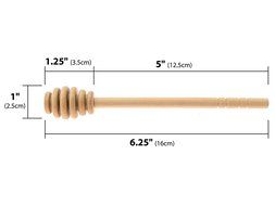 Honey Dipperz 50 PACK - 6&quot; long (16cm) Wooden Honey Dipper Drizzler Stirring Stick, Spoon Rod Muddler Dispense... N2