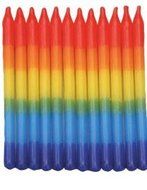 Rainbow Color Cake Candles - 12 pc