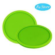 Fu Store Rubber Silicone Drink Coasters (Set of 2 Pieces), Black N20