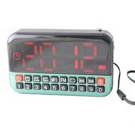 Longruner Cool Clock Fm Radio Alarm Clock Mp3 Mini Speakers with USB Disk Reader(green) N2