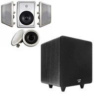 Acoustic Audio HT-85 In-Wall/Ceiling 5.1 Home Theater 8&quot; Speakers and 12&quot; Powered Sub HT-85-CS12B